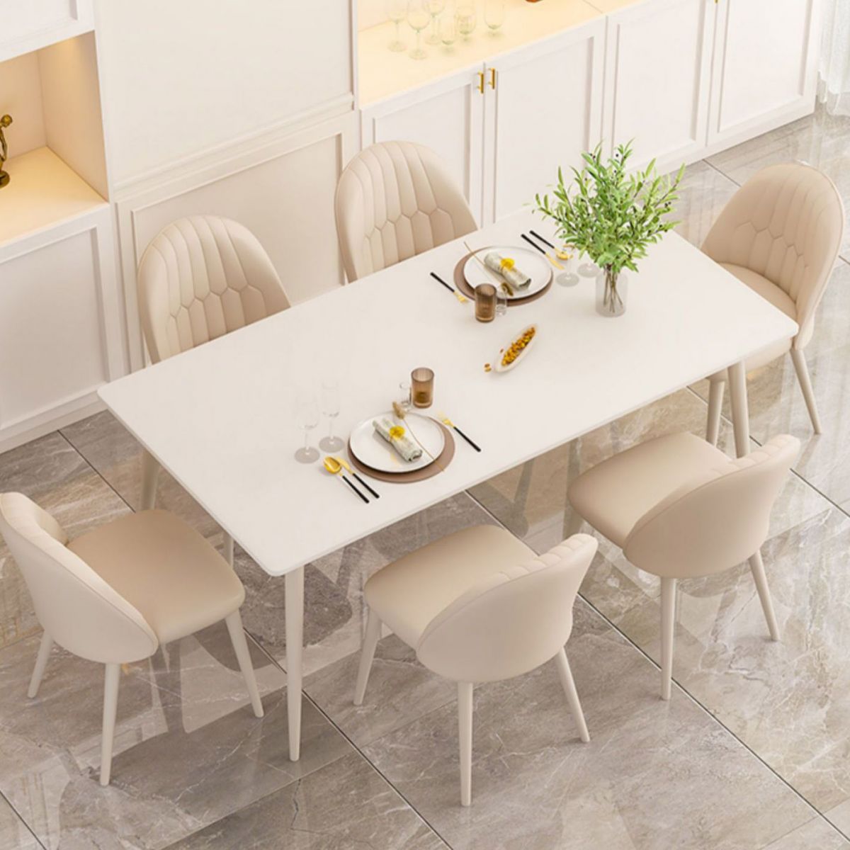 Rectangle Dining Table Contemporary 4 Legs Dining Site Table