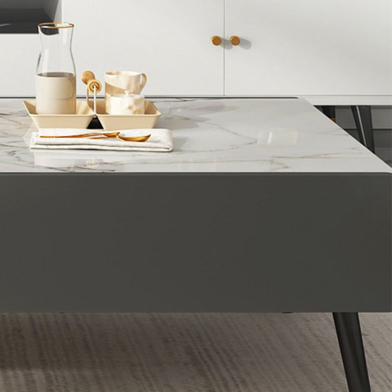 Stone Rectangle Contemporary Coffee Table 4 Legs Coffee Table