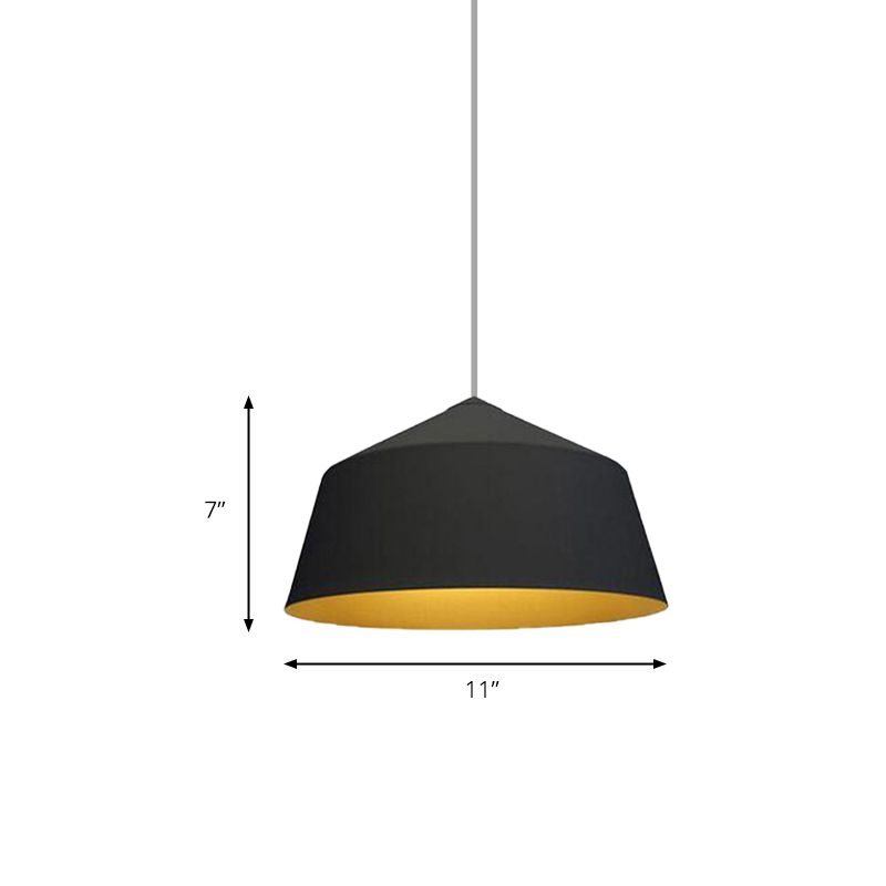Dome Shaped Shade Pendant Ceiling Light in Nordic Style Metal 1 Light Black/White Hanging Ceiling Light