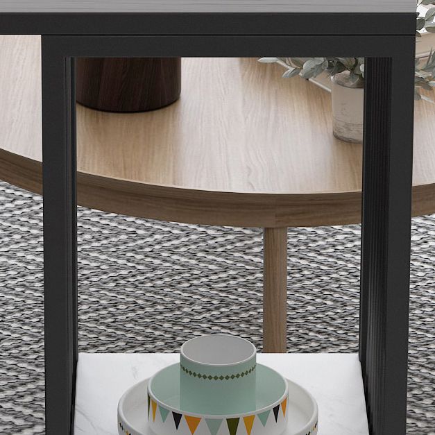 1/3 Pieces Glam Iron Bar Table Set Rectangle Stone Top Bistro Set with Shelf