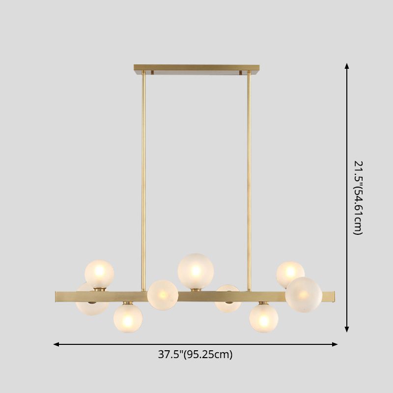 Lámpara colgante de globo de simplicidad Lámpara de comedor de vidrio esmerilado Iluminación de la isla en oro