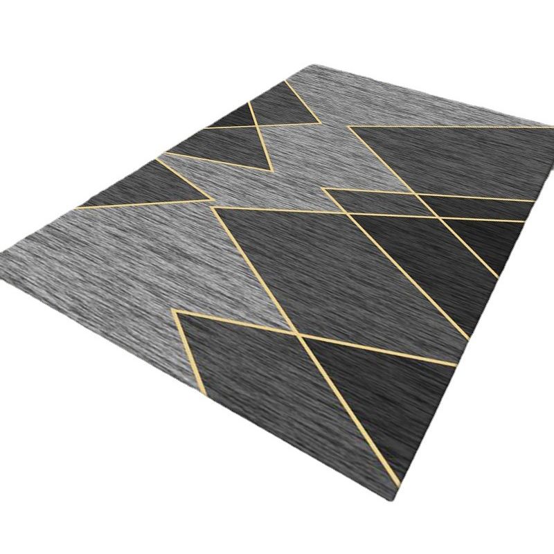 Pink Striped Rug Polyester Modern Rug Stain Resistant Rug for Living Room