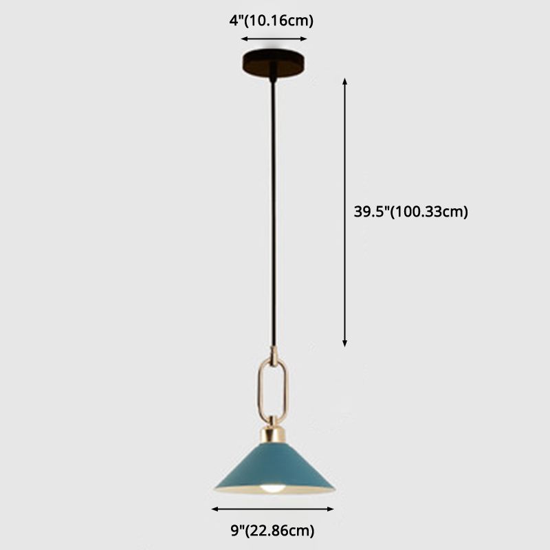 Modern Macarons Umbrella Shade Pendant Light Metal Pendant Lighting with Metal Ring