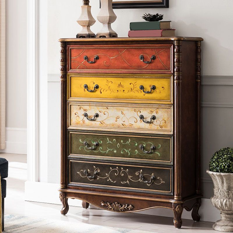Traditional Vertical Dresser Wood Storage Bachelor Chest for Bedroom