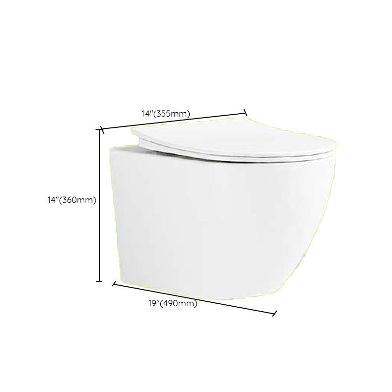 Contemporary Wall Hung Flush Toilet Ceramic Urine Toilet with Seat for Bathroom
