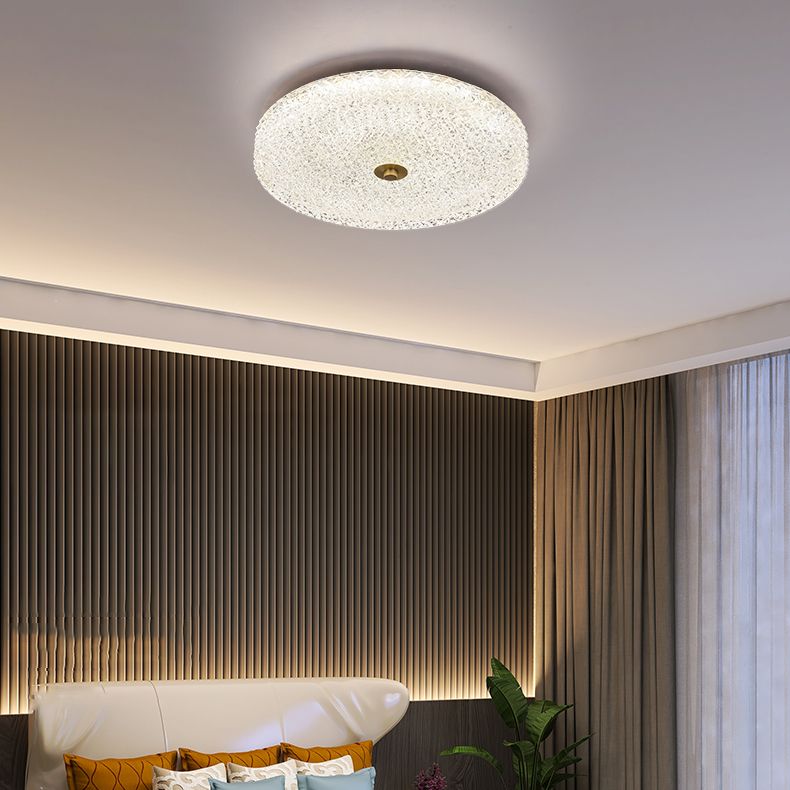 Nordic Style Ceiling Light Round Shape Ceiling Lamp with Glass Shade for Bedroom