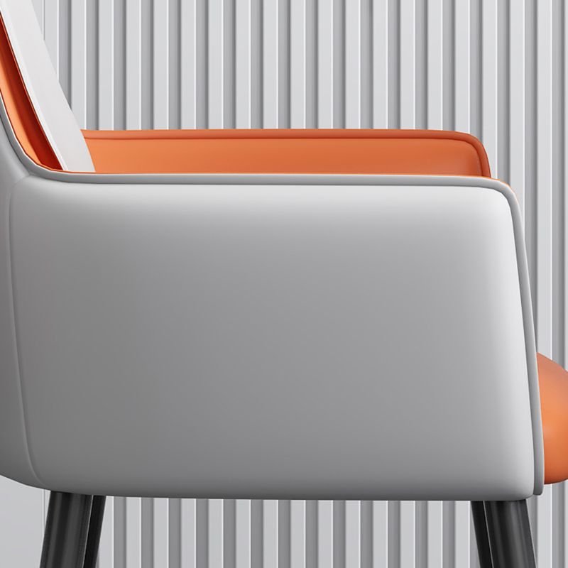 Faux Leather Upholstered Chair Contemporary Kitchen Dining Arm Chair