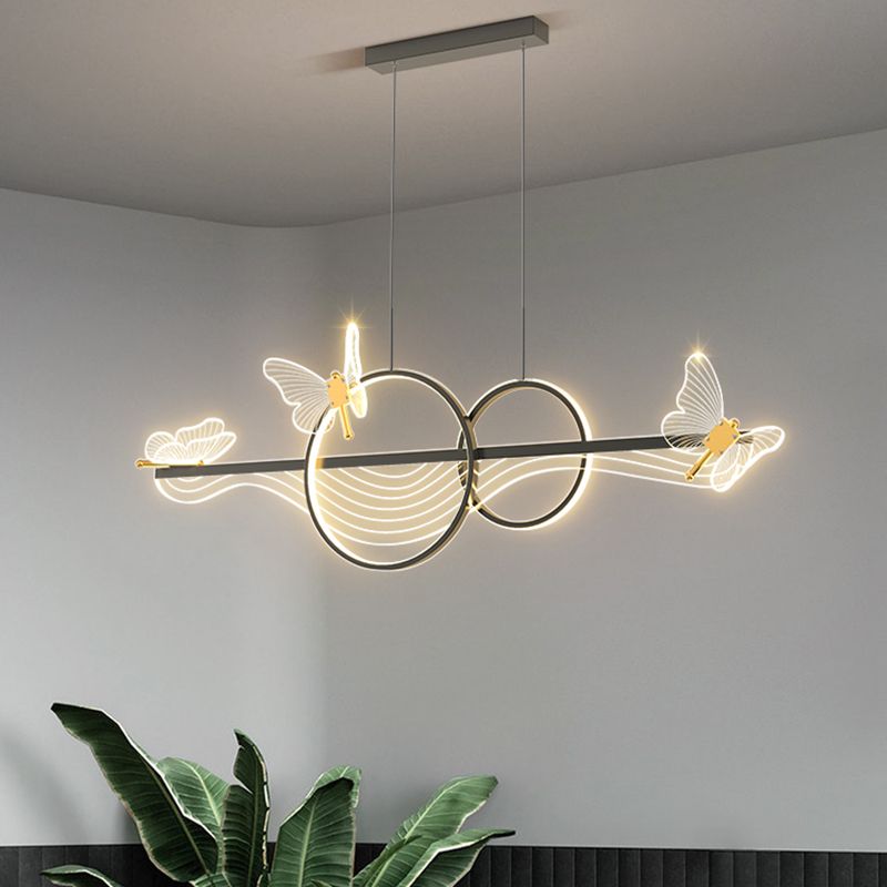 Luci da isola a forma lineare Modern Style Metal Island Lighting for Restaurant