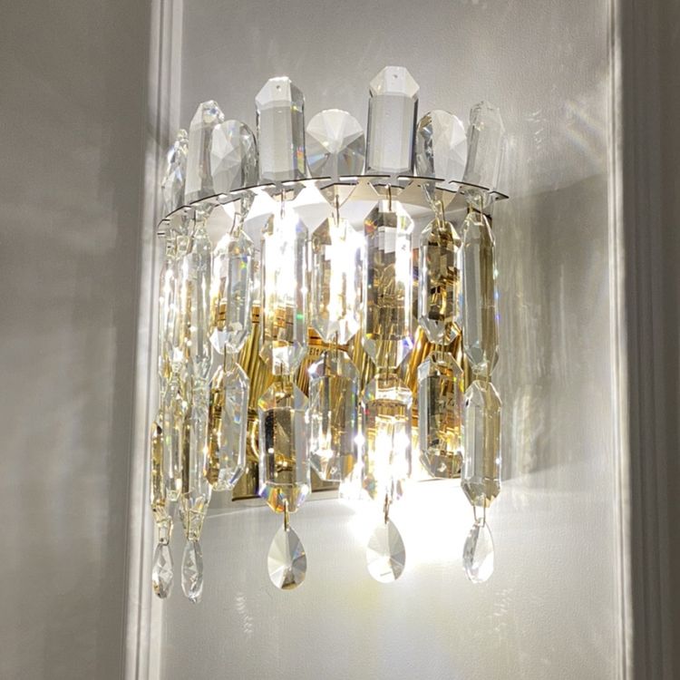 Mont-cylindre Crystal Mur Murd Dismature Style Modern Style 2 LIGHTS MURS LUMILES