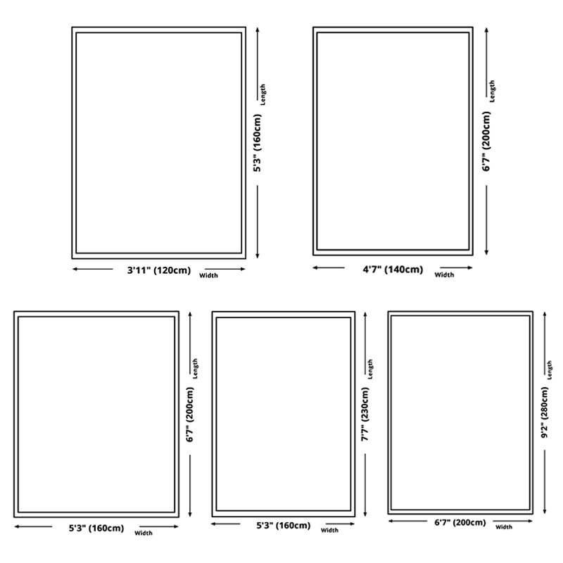 Multi-Color Simplicity Area Rug Stylish Feather Pattern Carpet Polyester Anti-Slip Backing Carpet for Living Room