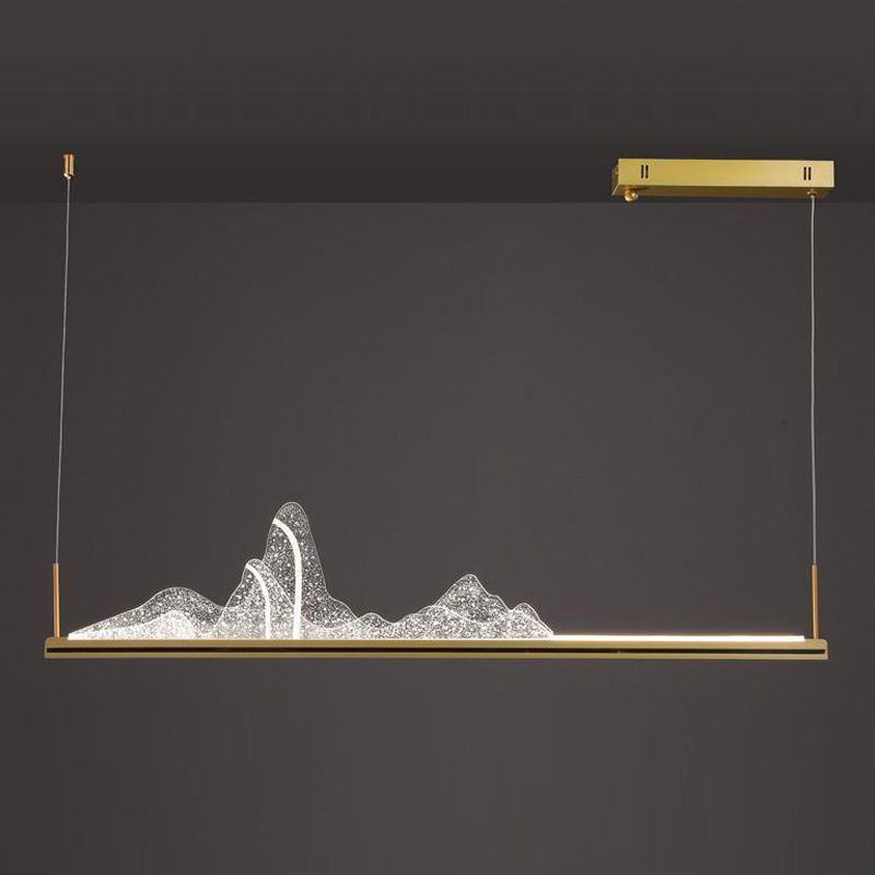 Modern Lighting Chandelier 1 Light Island Lighting Ideas Metal Island Ceiling Light in Gold