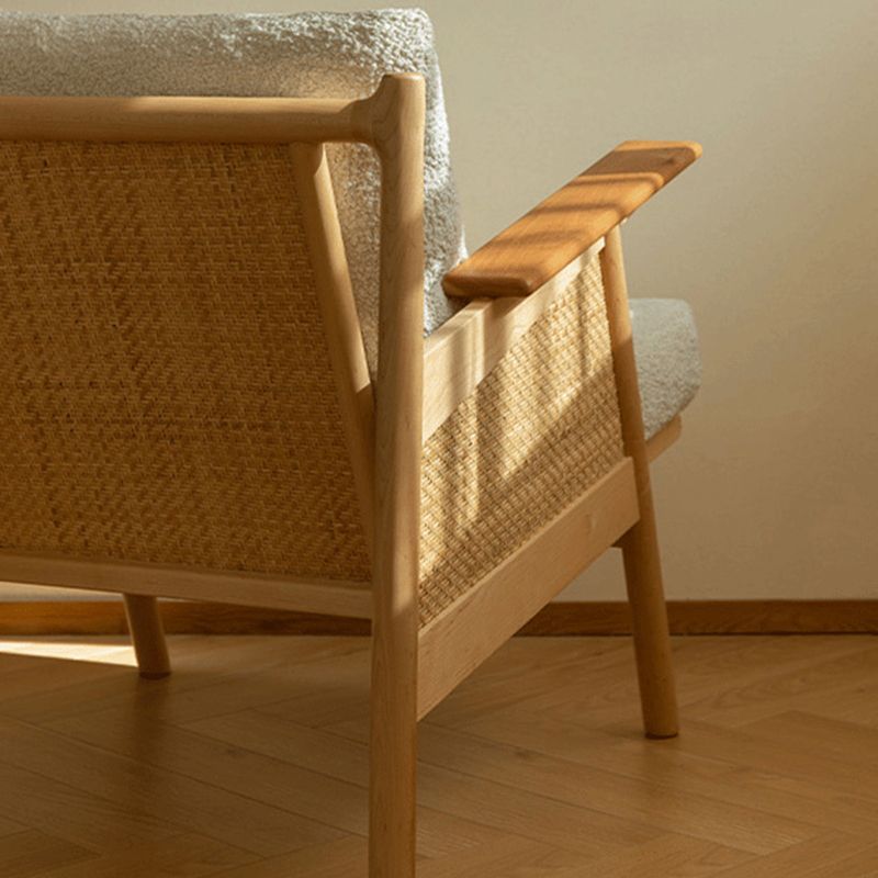 Recessed Arms Included Chair 30.51" Wide Solid Wood Frame Armchair