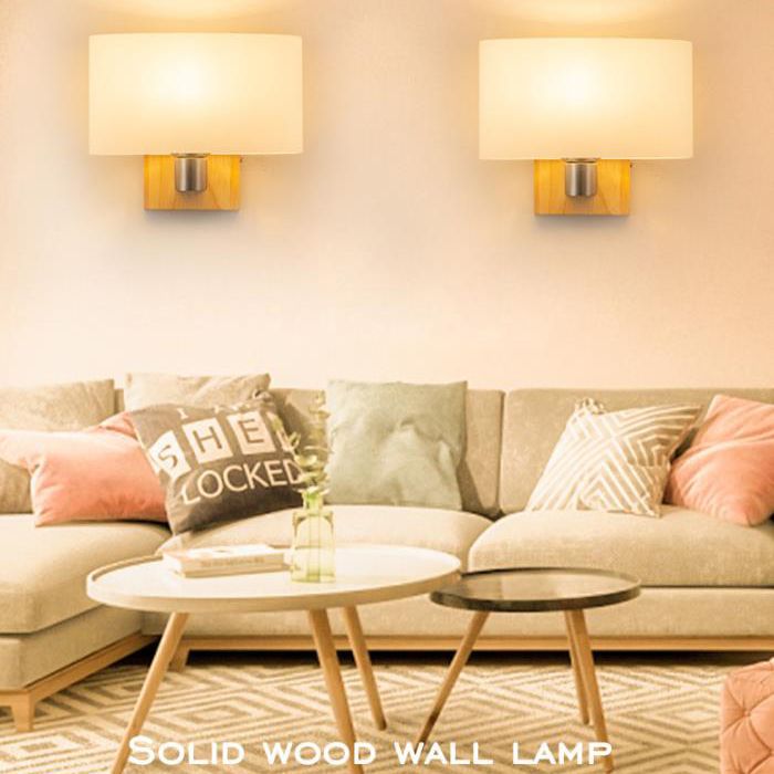 Ultra-modern Cylinder Wall Sconce Lighting Wood Wall Mounted Light Fixture for Living Room