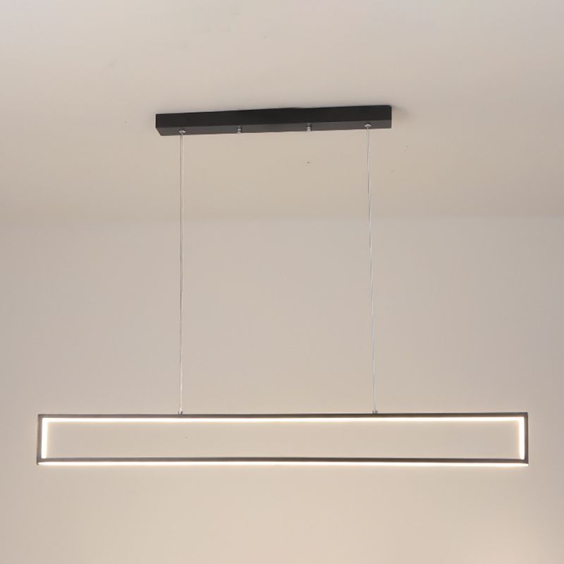 Rectangle Shape Island Pendant Contemporary Style Metal 1 Light Pendant Lighting Fixture