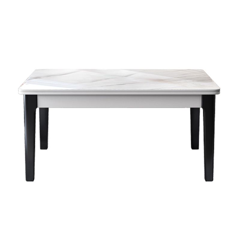 Mesa de comedor de piedra sinterizada de mediados de siglo, mesa rectangular con base de 4 patas para el hogar