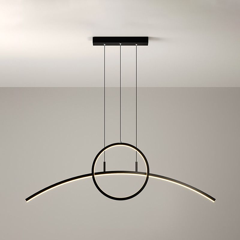 Geometric Island Chandelier Modern Island Lighting Metal 2 Light Island Light Fixtures