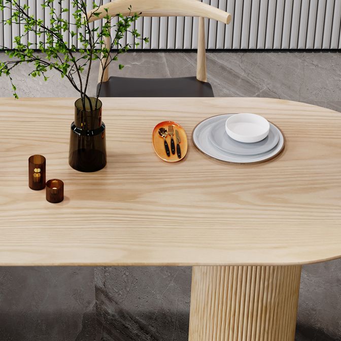 Mesa de comedor contemporánea mesa de madera maciza con 3 patas para el comedor de la cena de cocina