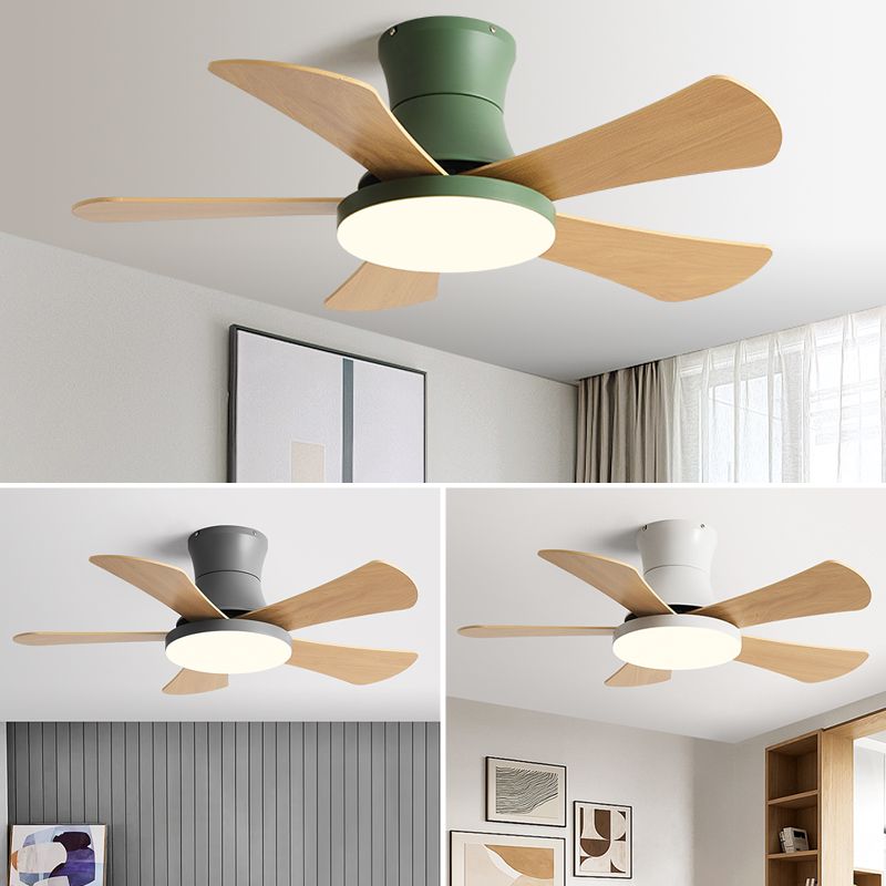 Éclairage de ventilateur de plafond de style moderne 1 Éclair de ventilateur de plafond léger avec bois pour chambre à coucher