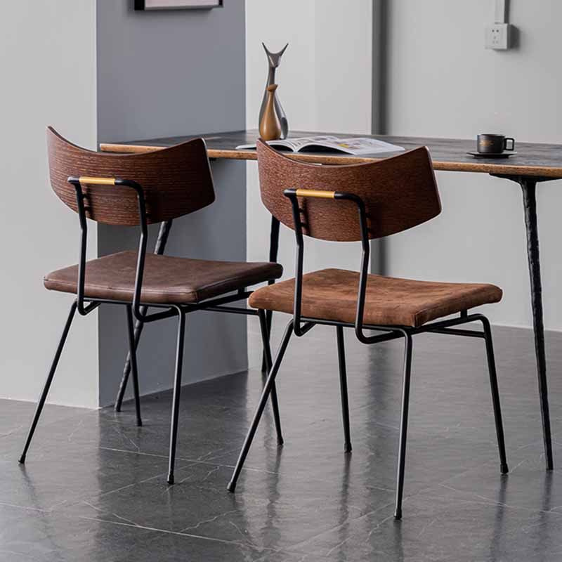 Sillas de comedor estilo moderno Silla auxiliar de cocina sin brazos con patas de metal