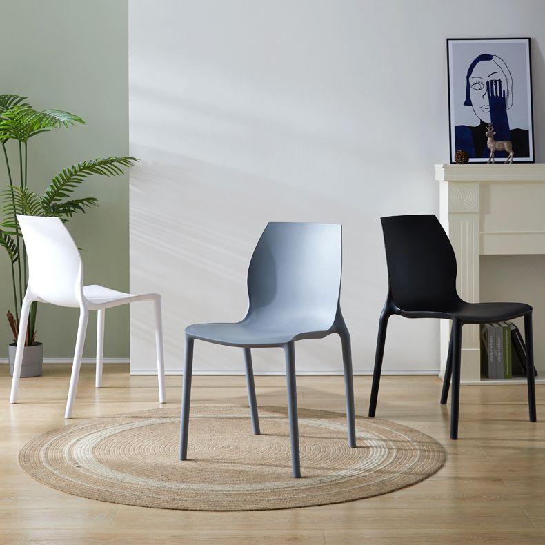 Contemporary Plastic Dining Room Chair Multicolor Stackable Side Chair