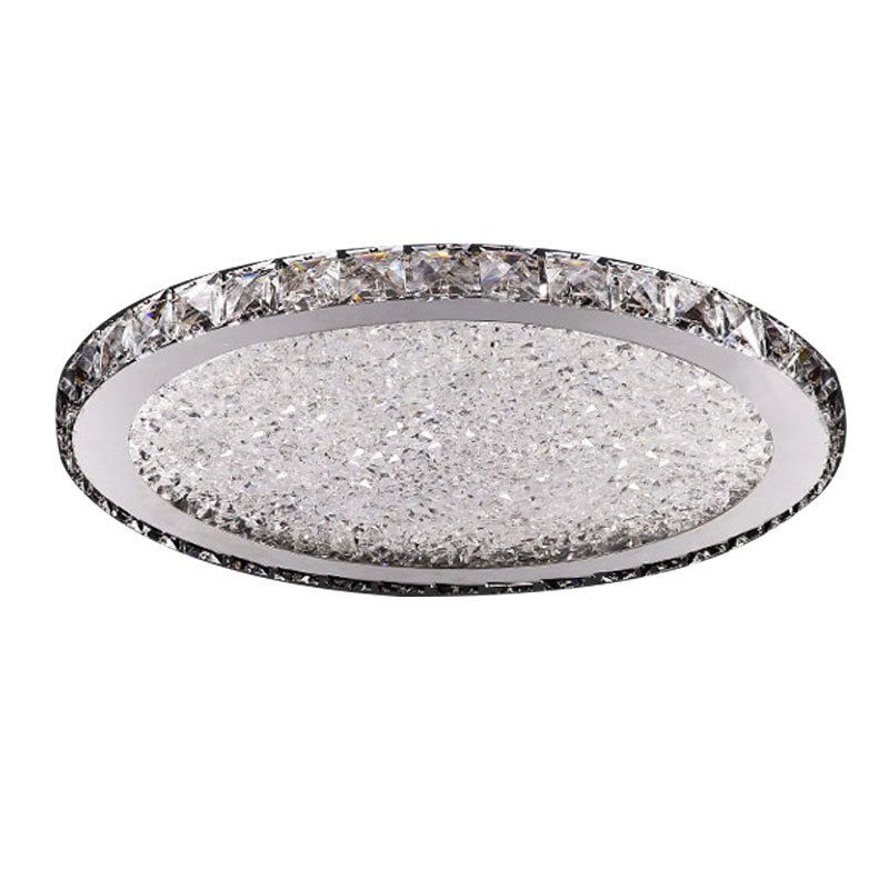 Modern Minimalist Crystal Flush Mount Ceiling Lamp Round Shape LED Flush Mount Lighting for Bedroom