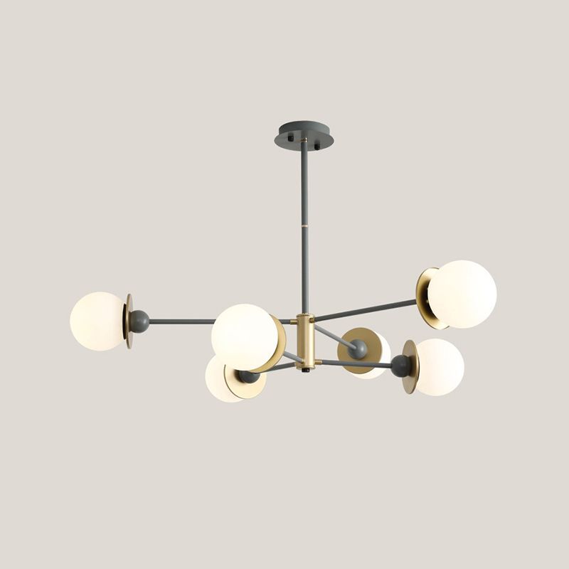 Lampadario bianco lampadario in vetro moderno apparecchio di illuminazione sospesa per sala da pranzo