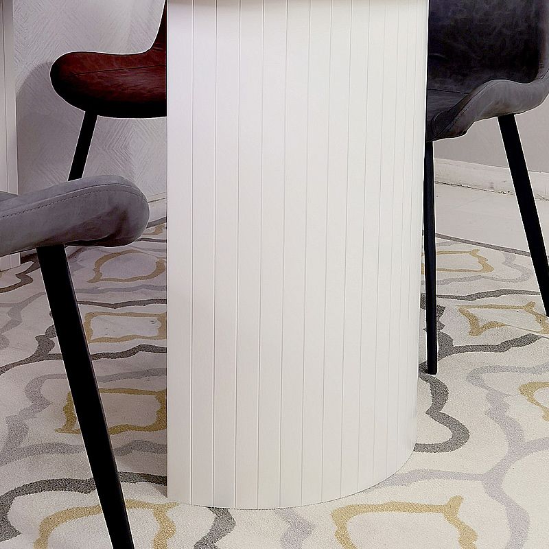 Contemporary Sintered Stone Irregular Shape Dining Table Standard White Dining Table for Kitchen