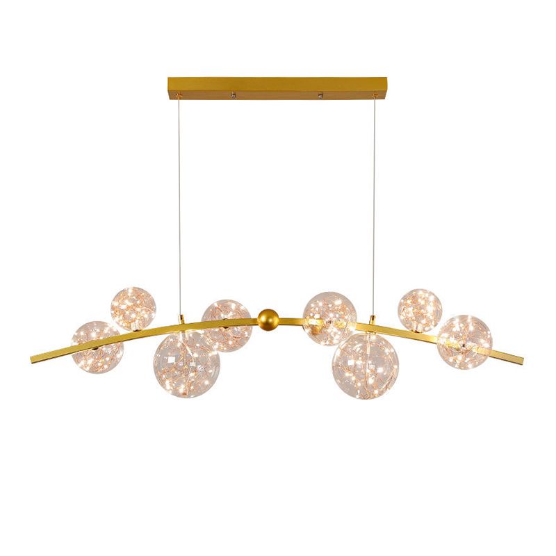 Glass Ball Shape Hanging Lights Modern Style Multi Lights Pendant Light Fixtures
