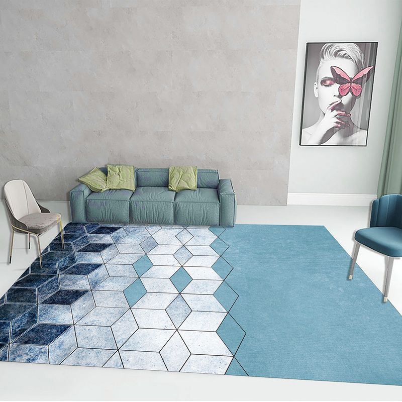 Stylish Modern Rug Contrast Color PVC Area Carpet Stain Resistant Rug for Home Decor