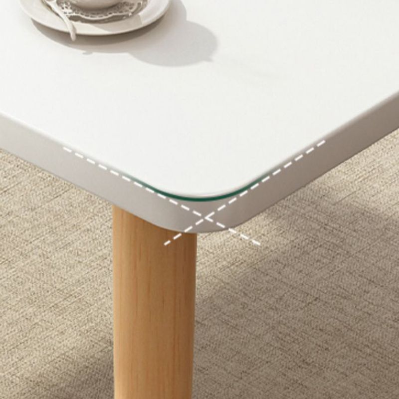 Wood Rectangle Coffee Table 4 Legs Coffee Table with Storage