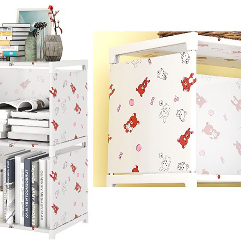 Modern Fabrics Bookcase, Geometric Bookshelf for Living Room