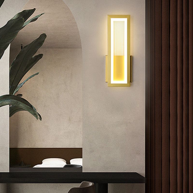 Éclairage de mur en métal simple à la nuance carrée 1-LIGHT