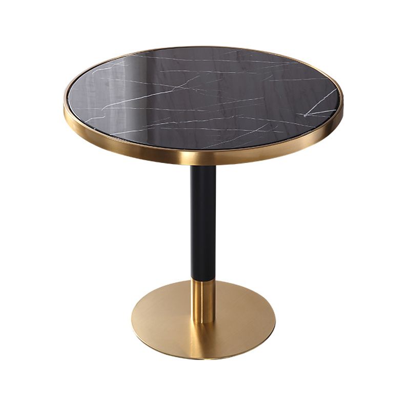 Marble Dining Table Luxury Style Single Pedestal Round Table for Dining Room