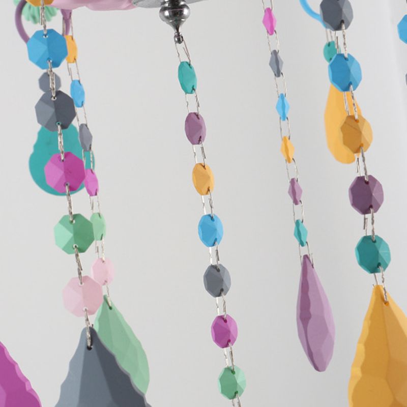 Smeedijzeren macaron hanglamp in moderne creatieve stijl glazen binnen plafondlicht met kristallendecoratie