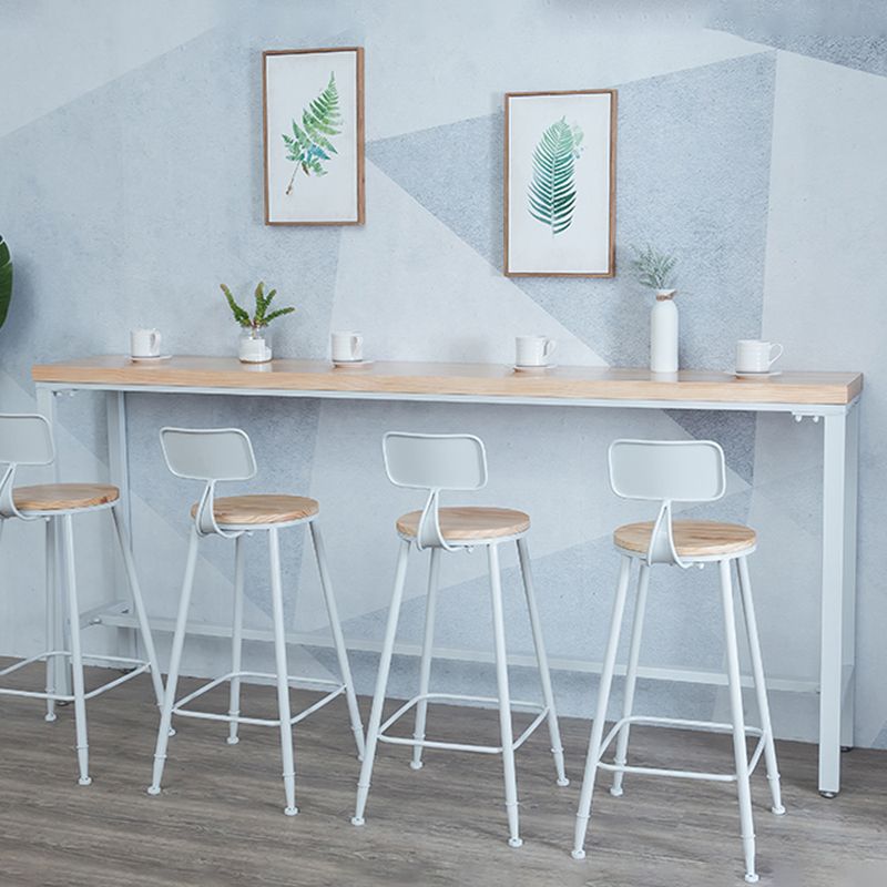 Modern Bar Height Table Solid Wood Top Bistro Bar Table with Trestle Base