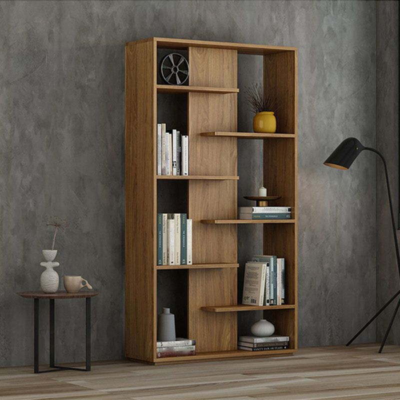 Contemporary Open Back Standard Bookshelf Wood Bookcase with Shelves