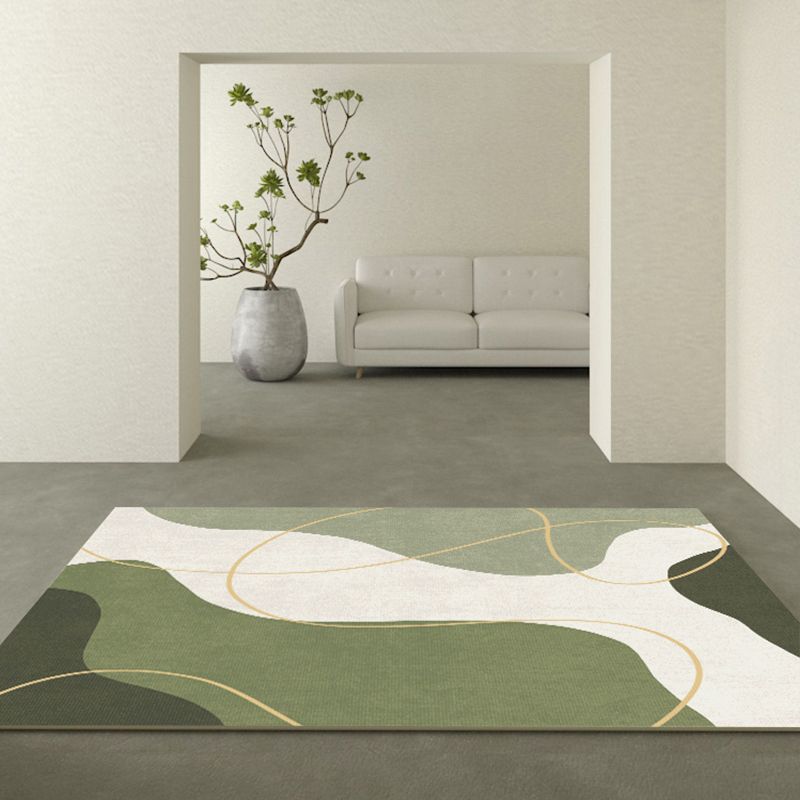 Trendy Colorblock Rug Morandi Color Area Rug Polyester Easy Care Carpet for Bedroom
