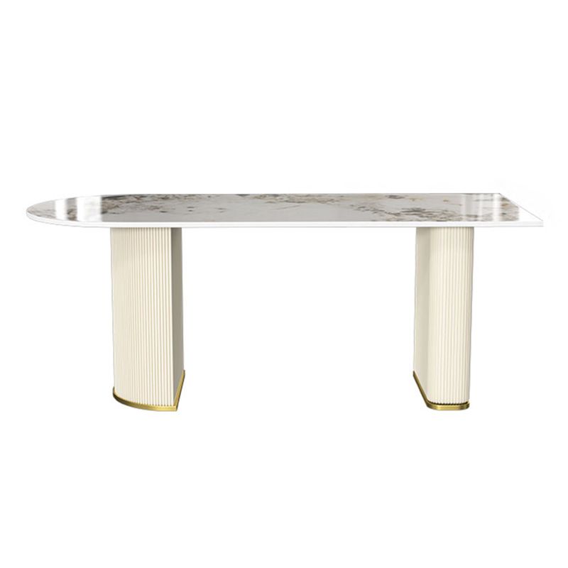 Metal Traditional Luxury Free Form Indoor Table Sintered Stone Table for Dining Room