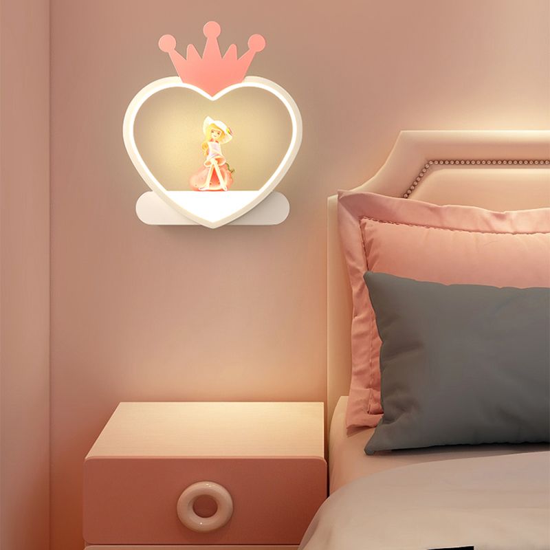Nordic Style Heart Wall Mount Lighting Acrylic Wall Mounted Light Fixture for Bedroom