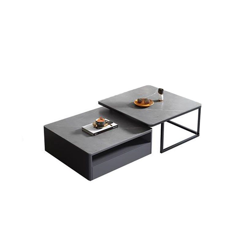 Square Marble Coffee Table Coffee 2 Nesting Coffee Table Set Modern Cocktail Table