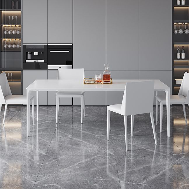 Sintered Stone Dining Table Industrial Style 4 Legs Base Rectangle Table for Home