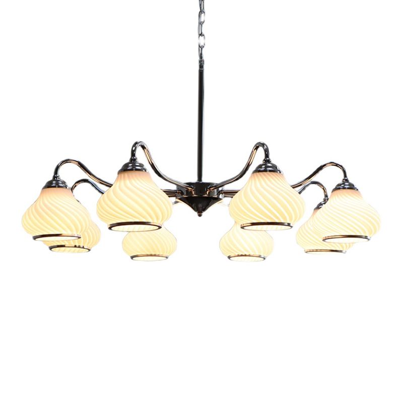 Modern Pendant Light Silver Glass Sputnik Ceiling Light for Living Room