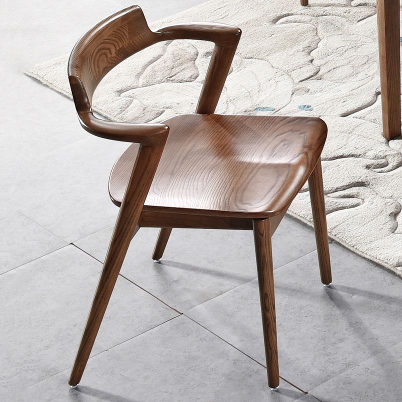 Solid Wood Dining Arm Chair Traditional Dining Accent Chair for Home
