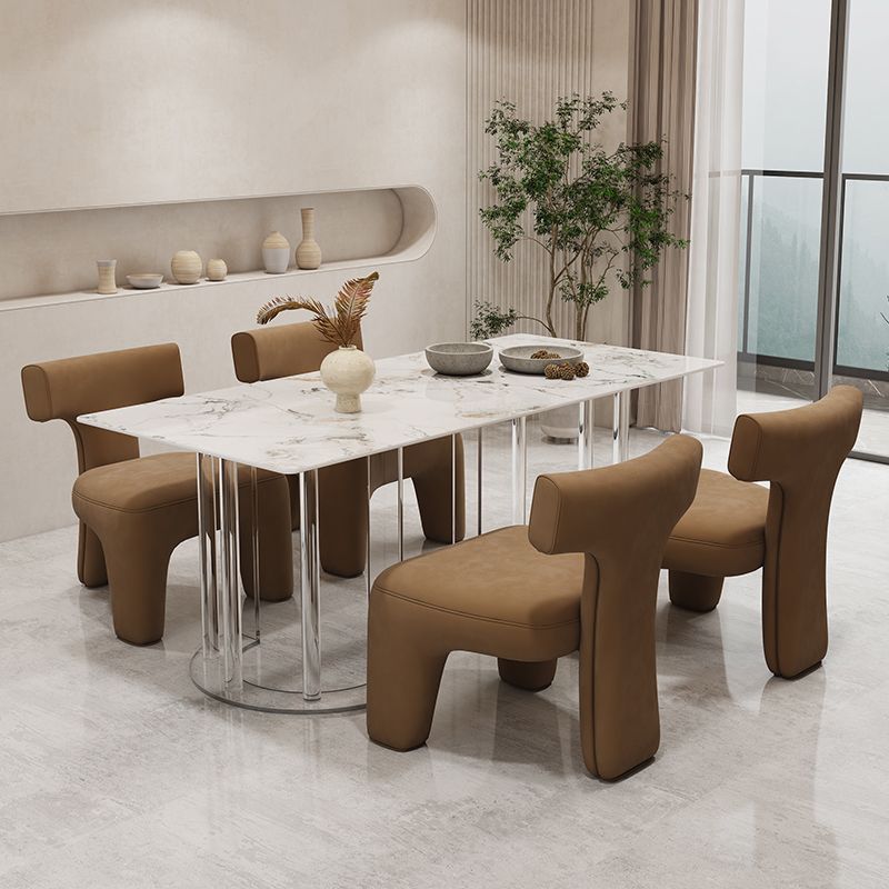 Glam Style Stone Furniture 1/5/7 Pcs Standard Height Dining Room Furniture Set for Home