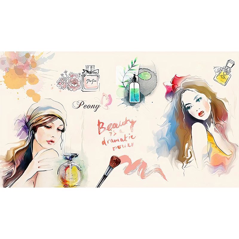 Waterproof Beauty Wall Mural Full Size Elegant Wall Covering for Girl's Bedroom
