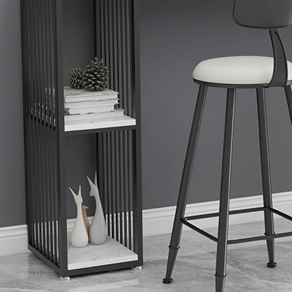 Glam Stone Bar Table Set 1/3 Pieces Rectangle Bar Table with Upholstered Stools