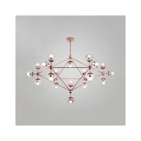 Geometrische kroonluchter eigentijdse metaal 10/15/21 Lichten messing/goud/roségoudhangend licht voor woonkamer