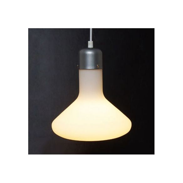 Moderna Ligera de lámpara de luz 1 con sombra de vidrio blanco Bola de plata/cono/lámpara colgante en forma de píldora