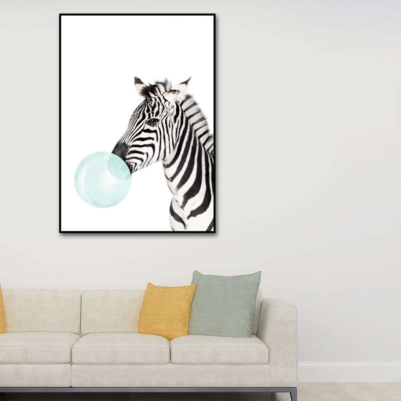 Animals and Balloon Illustrations Painting Children's Art Canvas Wall Print, Multiple Sizes