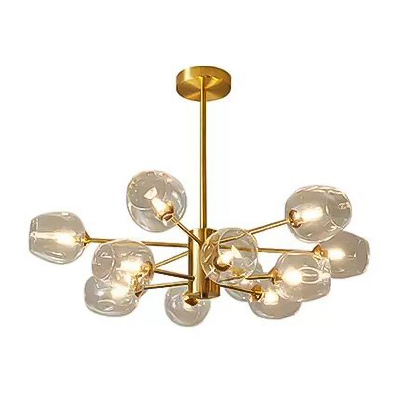 Luces de lámpara geométrica contemporánea accesorios de iluminación de lámpara de vidrio en oro
